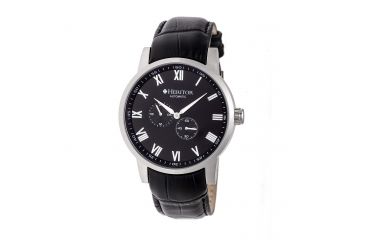Image of Heritor Mens Automatic Romulus Leather-Band Watch, Black HERHR6404