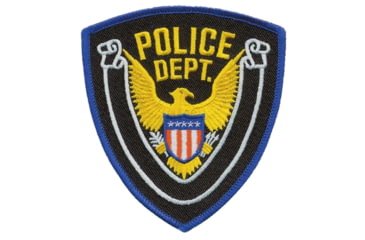 Image of POLICE DEPT Eagle w/ Blank Scroll - Royal Blue/Midnight - 4''x4.375''