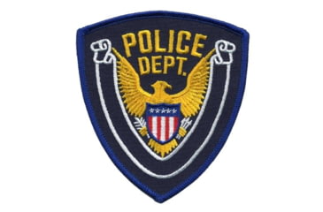 Image of POLICE DEPT Eagle w/ Blank Scroll - Royal Blue/Navy - 4''x4.375''