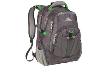 Image of High Sierra XBT TSA Laptop Backpack, Charcoal/Silver/Kelly, 19.5inx 13.0inx 8.0in, 57999-4177