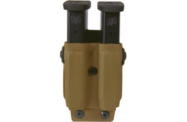 Image of High Speed Gear Twin Mag Pouch, Universal HSG Clips, Glock 9/40mm Double, FN 509, CZ P10, XDM9mm/.40, H&amp;K VP9, Coyote Brown, 42P102CB