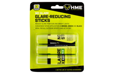 Image of HME HME-STK-3PK Face Paint No Glare Black/Brown/Dark Green Stick
