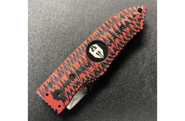 Image of Hoffner Knives Folding Knife, 3.5in, 440c, Spear Point Blade, Chiseled Nightstalker Grip, Black Combo Blade, FK-S3CBK-CRB
