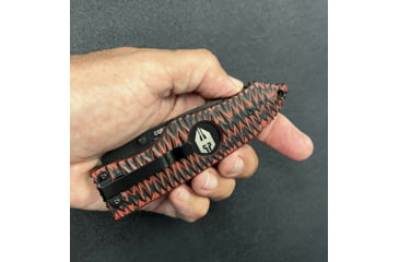 Image of Hoffner Knives Folding Knife, 3.5in, 440c, Spear Point Blade, Chiseled Nightstalker Grip, Black Combo Blade, FK-S3CBK-CRB
