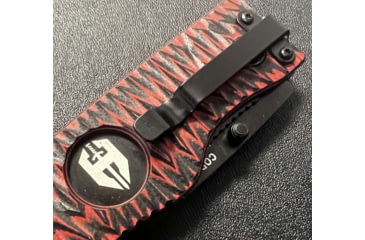 Image of Hoffner Knives Folding Knife, 3.5in, 440c, Spear Point Blade, Chiseled Nightstalker Grip, Black Combo Blade, FK-S3CBK-CRB