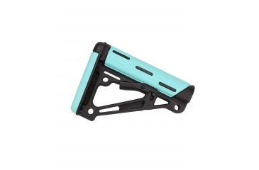 Image of Hogue AR-15/M-16 OverMolded Collapsible Buttstock - Fits Commercial Buffer Tube, Rubber, Aqua, 13450