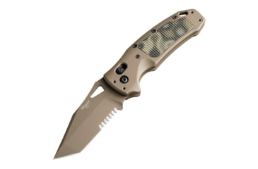 Image of Hogue SIG K320 AXG Scorpion Folding Knife, 3.5in, FDE Cerekote Finish, CPM-S30V, Tanto, FDE Handle, 6061-T6 Hard-Anodized Aluminum Handle, 36368