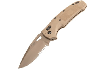Image of Hogue Sig K320 M17/M18 Folding Knife, 3.5in, Drop Point, Partially Serrated, Coyote Tan, 36373