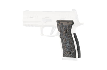 Image of Hogue Sig Sauer P320 AXG, Flat Panels, Inverse Checkered, G10 GMascus, Black/Grey, 48177