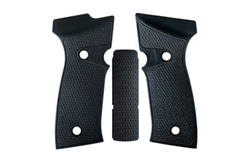 Image of Hogue Sig Sauer P320 AXG, Palmswell Panels, Inverse Checkered, G10, Solid Black, 48159