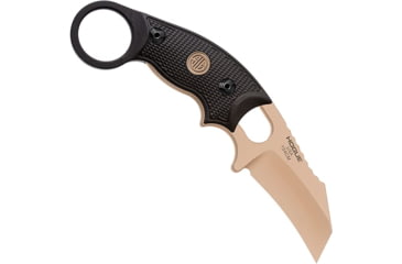 Image of Hogue Trauma First Response Tool, 3.4in, Sheepsfoot Blade Partially Serrated, Black Cerakote Finish, Solid Black G10 Handle, 34770