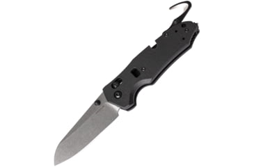 Image of Hogue Trauma First Response Tool Folding Knife, 3.5in tumbled finish Bohler N690 stainless sheepsfoot blade, Black G10 handle, 34776