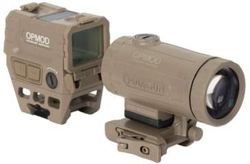 Image of Holosun OPMOD AEMS Red Dot &amp; HM3XT Magnifier Combo, Green MRS, Flat Dark Earth, AEMS 221311&amp;HM3XT-FDE