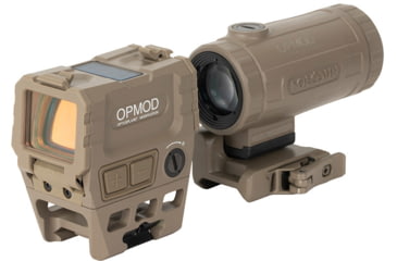 Image of Holosun OPMOD AEMS Red Dot &amp; HM3XT Magnifier Combo, Green MRS, Flat Dark Earth, AEMS 221311&amp;HM3XT-FDE