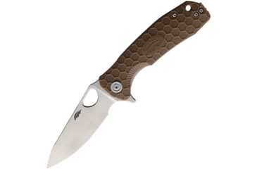 Image of Honey Badger Knives Medium Leaf Linerlock Tan