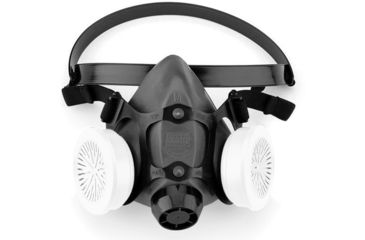 Image of Honeywell 5500 Series Elastomeric Half Mask w/Dual Cartridge Connectors, Black, Medium 550030M
