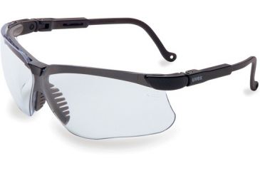 Image of Howard Leight Genesis Uvex Protective Eyeglasses Black Frame / Clear Lens