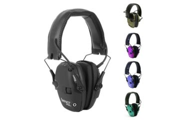 Image of Howard Leight Impact Sport Earmuff, Black, Hunter Green, Pink, Purple, Teal