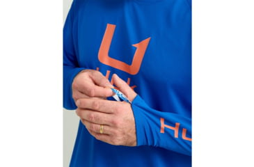 Image of HUK Performance Fishing Huk Icon Crew Long Sleeve Shirt Fresh Salmon XL E13EC917, ATH1200573460XL