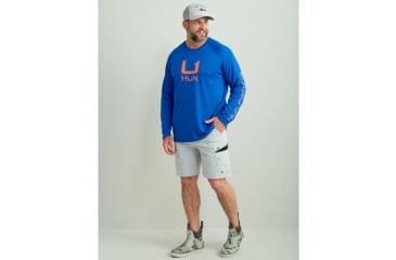 Image of HUK Performance Fishing Huk Icon Crew Long Sleeve Shirt Fresh Salmon XL E13EC917, ATH1200573460XL