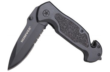 Image of Humvee Emergency Rescue Knife and Tactical LED Flashlight Set, 2-Piece, Black HMV-KC-ER1