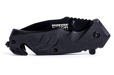 Image of Humvee Recon Serrated Blade with Pocket Clip and Spring Assist, Black HMV-KTR-15