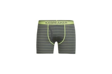 Image of Icebreaker Anatomica Boxers w Fly, Metal/Citron/Stripe, L, 103030004L