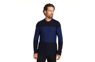 Image of Icebreaker Men Waypoint Crewe Sweater, Midnight Navy/Royal Navy/CB, L, IB104328938L