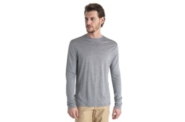 Image of Icebreaker Merino Blend 125 Cool-Lite Sphere Long Sleeve Tee - Mens, Metro HTHR, Large, IB0A56ZL016L