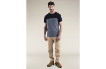 Image of Icebreaker Merino Blend 125 Cool-Lite Sphere SS T-Shirt Colour Block - Men's, Graphite Heather/Black/CB, Medium, IB0A56X3C91M