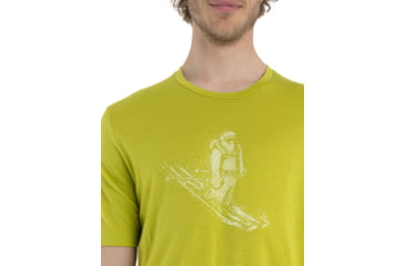 Image of Icebreaker Tech Lite II Short Sleeve Skiing Yeti T-Shirt - Mens, Bio Lime, Extra Large, IB0A56IM864XL