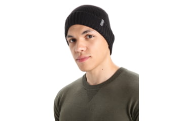 Image of Icebreaker Vela Cuff Beanie, Black, One Size, IB105237001OS