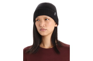 Image of Icebreaker Vela Cuff Beanie, Black, One Size, IB105237001OS