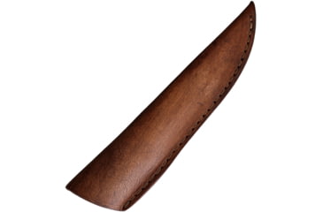 Image of Infinite Blades 9.5in Brown Wood Knife, 9.5in Overall, 4.75in Satin Finish Stainless Blade, Brown Wood/Green Synthetic Handle, Leather Sheath, A36