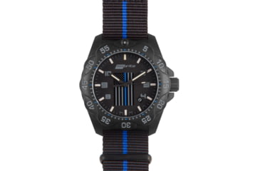 Image of Isobrite Thin Blue Line T100 Tritium Mid-Size Watch, Black/Gray, 39.5mm, ISO3006
