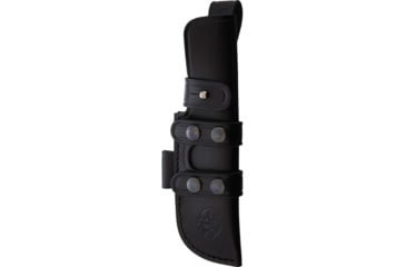 Image of J&amp;V Adventure Knives Thor Fixed Blade Knife, 9.63in Overall, 4.75in Satin MV-58 Stainless Steel Blade, Black Micarta Handle, Black Leather Belt Sheath, 1217-M1
