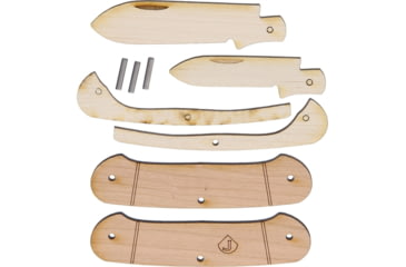 Image of JJ's Knife Kit Two Blade Canoe Knife Kit Knife, 6 Pieces Of Wood, 3 Metal Pins, Instruction Card, JJ5