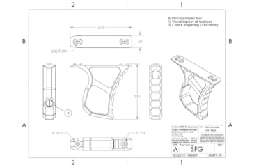Image of JMac Customs SFG MLOK Skeleton Forward Grip, Hard Coat Anodized, SFG