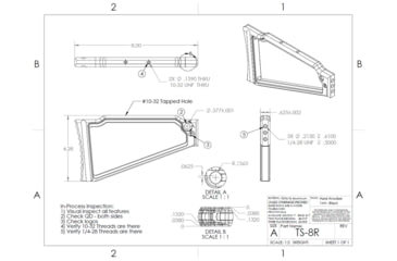 Image of JMac Customs TS-8RP Stock 4.5mm Folding Aks w/Rubber Butt Pad, Black, TS-8RP+SM-4.5