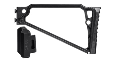 Image of JMac Customs TS-8RP Stock 4.5mm Folding Aks w/Rubber Butt Pad, Black, TS-8RP+SM-4.5