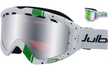 Image of Julbo Down Rx Insert Goggles - White/Green Frame, Multilayer Green/Org Cat 3 Lens 72212161