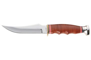 Image of Ka Bar Knives Kb1233 Skinner 8 25in Stacked Leather Handle Leather Sheath