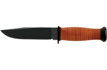 Image of Ka-Bar Knives Leather Handled Mark 1 Staright Edge Knife w/ Leather Sheath, Blue Ridge Exclusive, BROWN 2-2225-2
