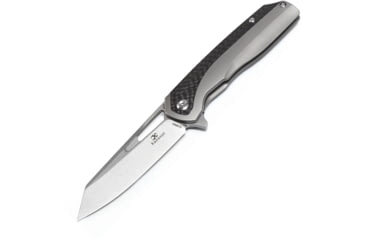 Image of Kansept Knives Shard Framelock CF Folding Knife, 3.5 stonewash finish CPM S35VN stainless blade, Gray titanium handle with carbon fiber inlay, K1006A5