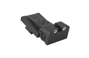 Image of Kensight Bomar BMCS Rounded Blade Tritium Adjustable Rear Night Sight w/Arctic White Outlines, Black, 860-096