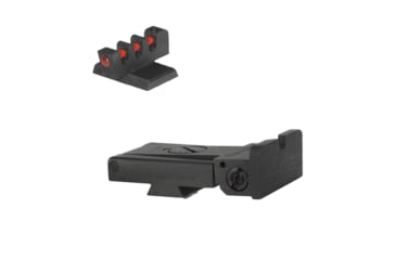 Image of Kensight Flat Base Fiber Optic Pistol Sight Set w/Rounded Blade, Ruger SR1911 Target, Front, Black, 932063