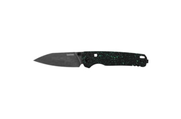 Image of Kershaw Bel Air, Folding Knife, 3.1 Plain Edge Reverse Tanto Blade, 7.3 Overall Length, DuraLock, CPM MagnaCut Blade Steel, Custom Island Green Splatter Handle, Black-oxide BlackWash Finish, Black Blade 6105IG