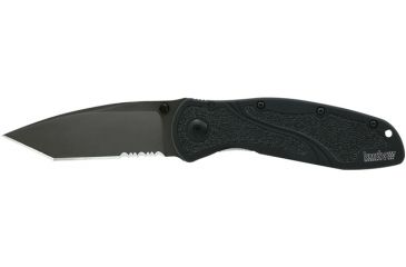 Image of Kershaw Blur Knife, Black/Black, Serrated -Clam 112627