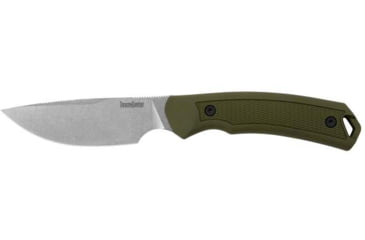 Image of Kershaw Deschutes Skinner Knife, 3.9in, D2 Steel, Drop Point Fixed Blade, Olive, Polypropylene, Rubber Overlay Handle, 1883