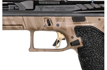 Image of Killer Innovations Velocity CZ P10 S Trigger, 4.7lb Pull Weight, Anodized 6061 T6 Aluminum, FDE w/ Black Safety, CZTG350FDEB